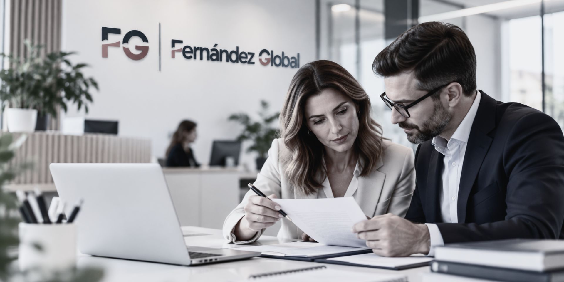 Professionals de Fernández Global revisant documentació de gestió laboral
